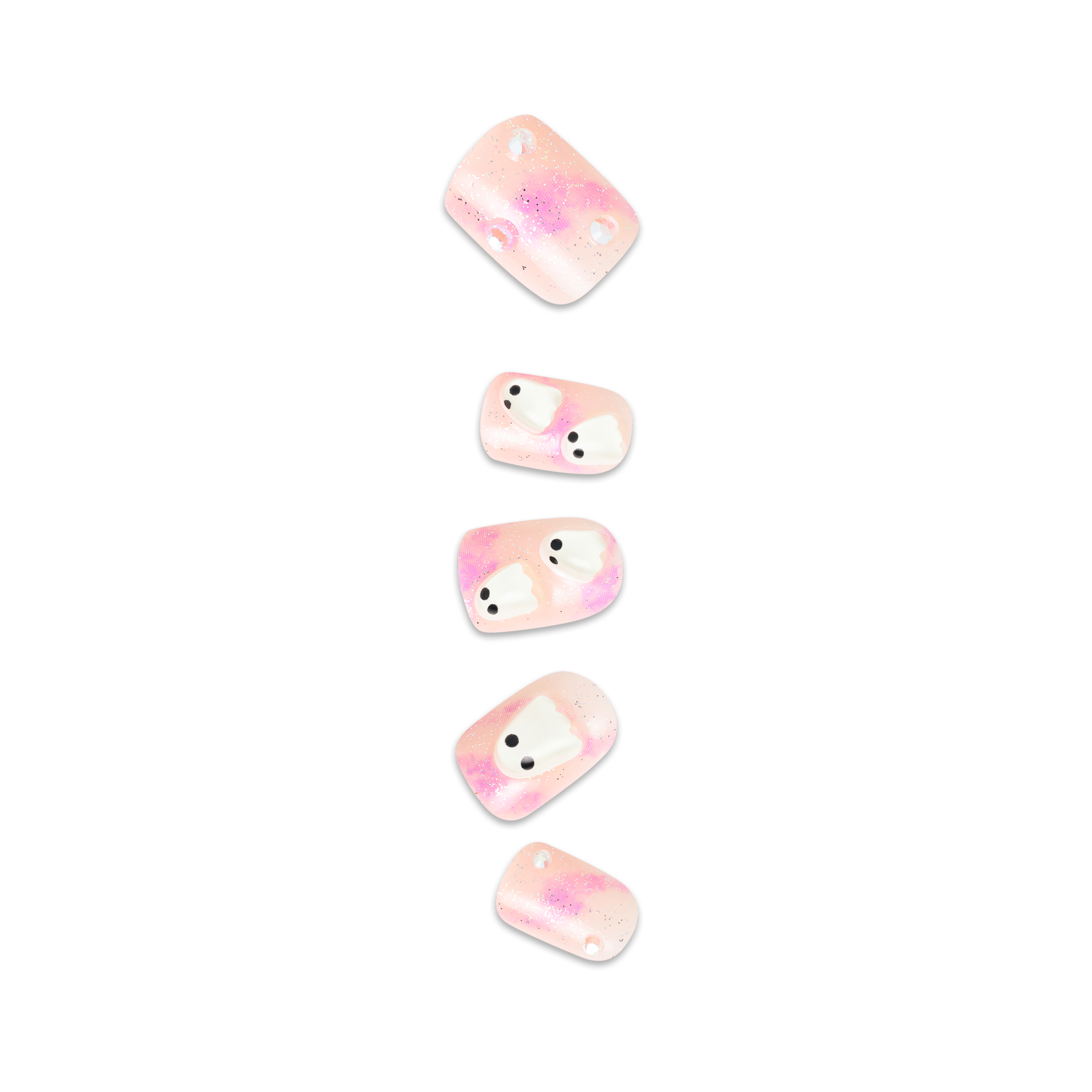 Impress Design Halloween No Glue Fake Press On Nails - Bloody Chic | Design, Pink, Short, Squoval, Glow In The Dark, Manicure