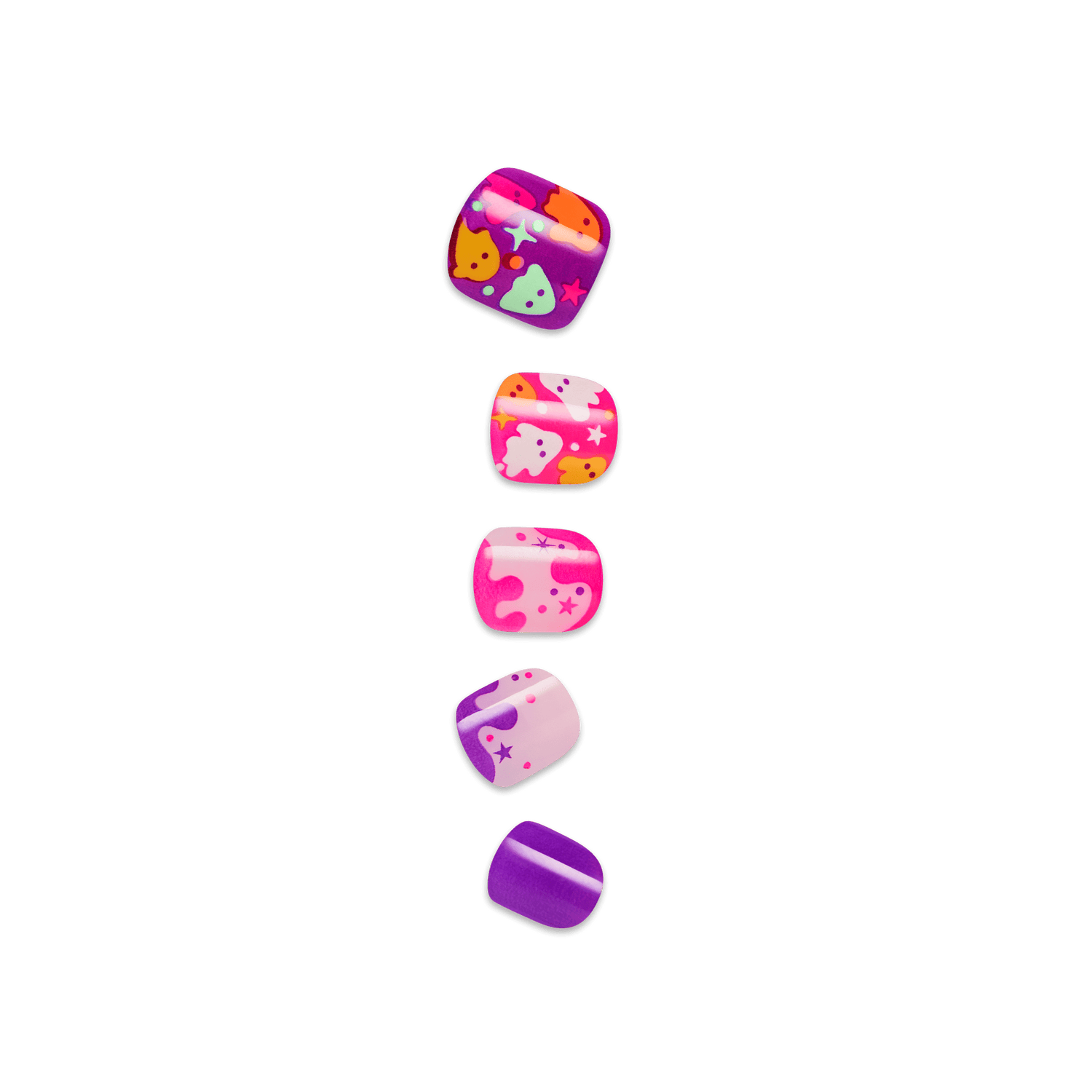 Impress Kids Halloween No Glue Fake Press On Nails - Spookz | Design, Multicolor, Kids, Squoval, Glow In The Dark, Manicure