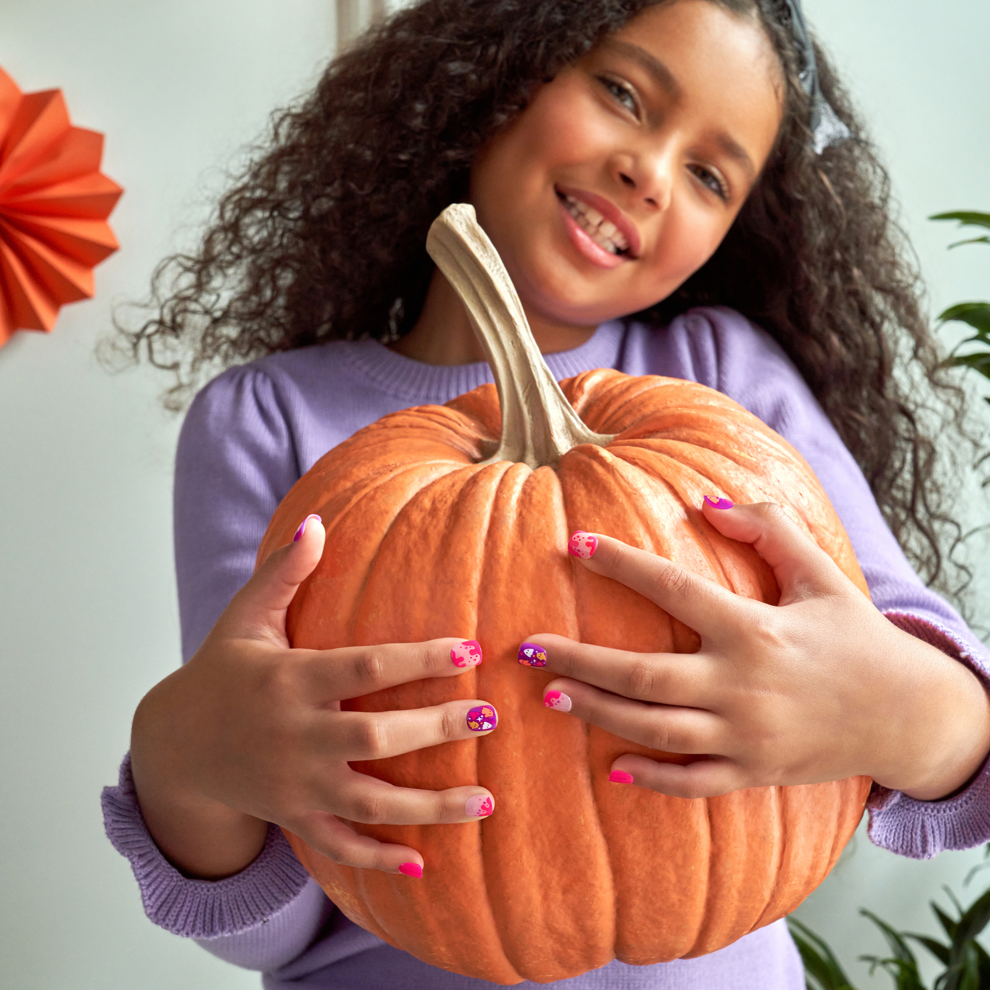 Impress Kids Halloween No Glue Fake Press On Nails - Spookz | Design, Multicolor, Kids, Squoval, Glow In The Dark, Manicure