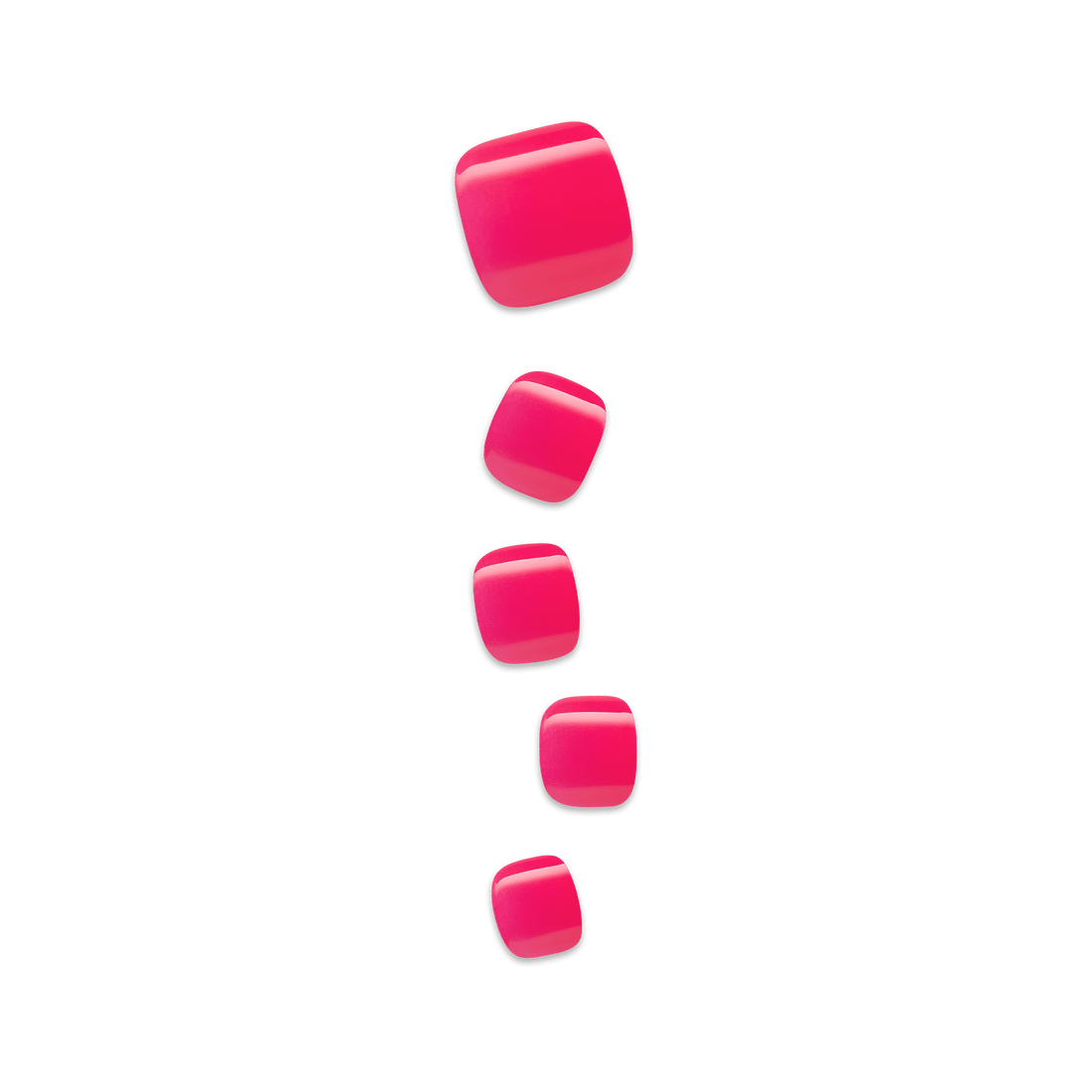 Set of pink toenails on a clear background