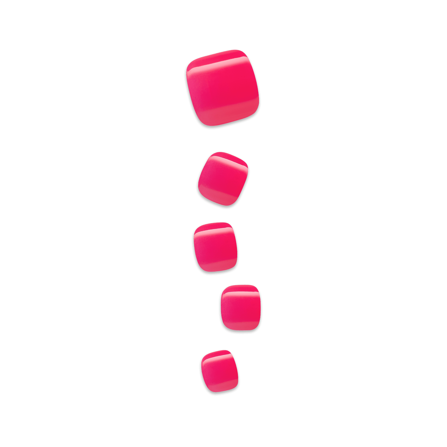 Set of pink toenails on a clear background