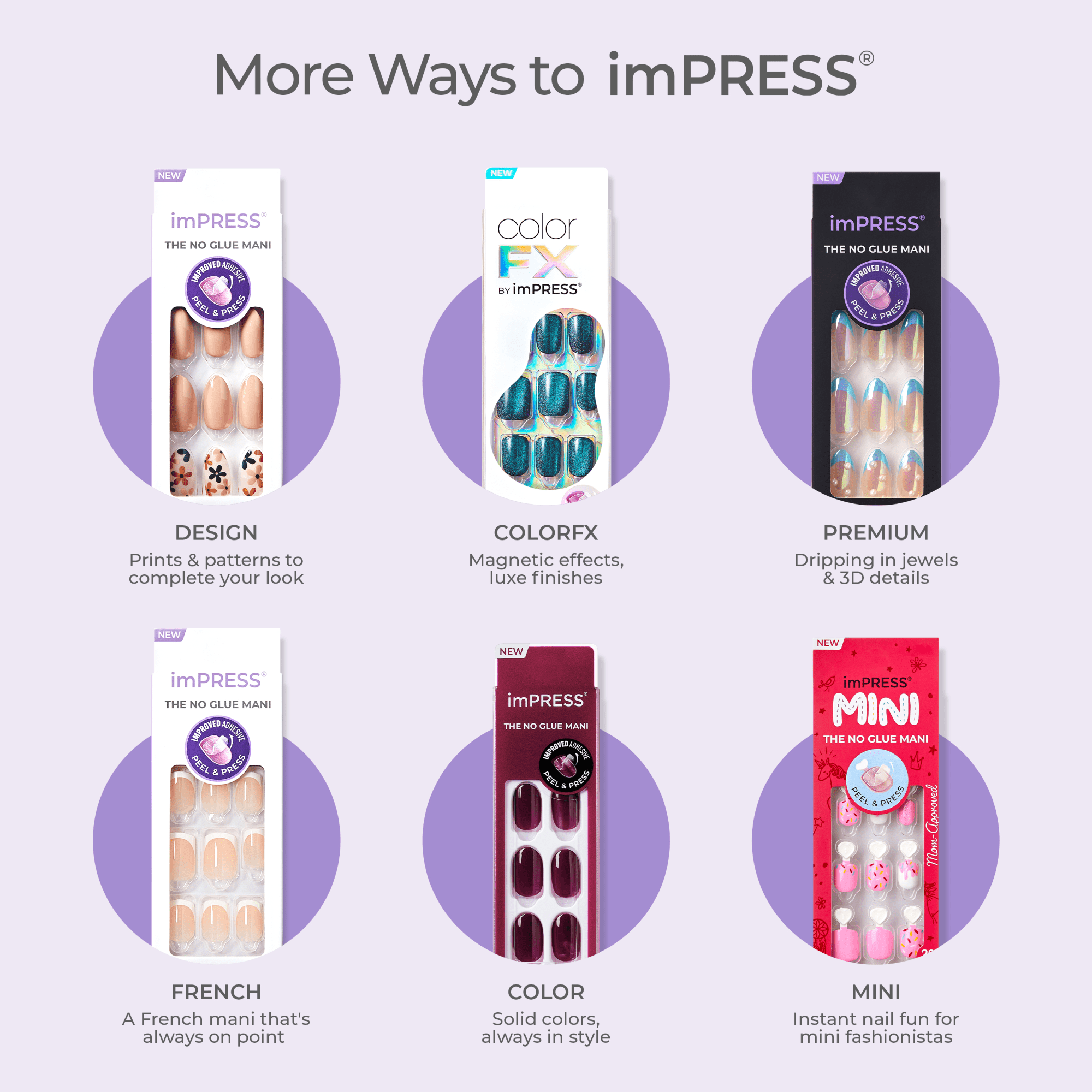 colorFX by Impress No Glue Fake Press On Nails - Night Changes | Design, Red, Short, Squoval, Manicure