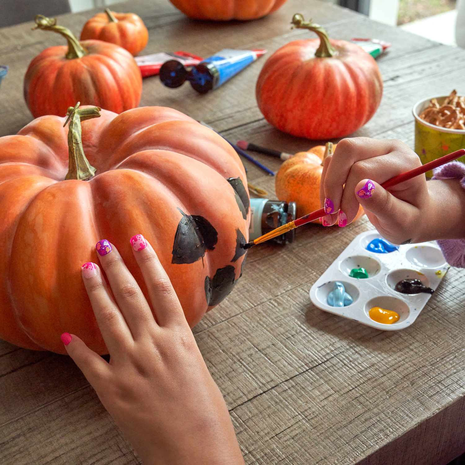 Impress Kids Halloween No Glue Fake Press On Nails - Spookz | Design, Multicolor, Kids, Squoval, Glow In The Dark, Manicure