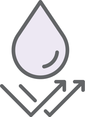 Water droplet with upward arrows indicating waterproof protection