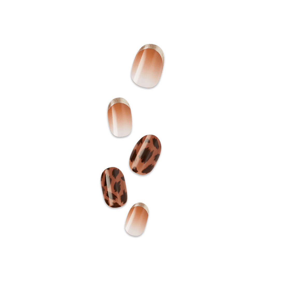 Impress Design No Glue Fake Press On Nails- Polar | Design, Brown, Short, Oval, Manicure