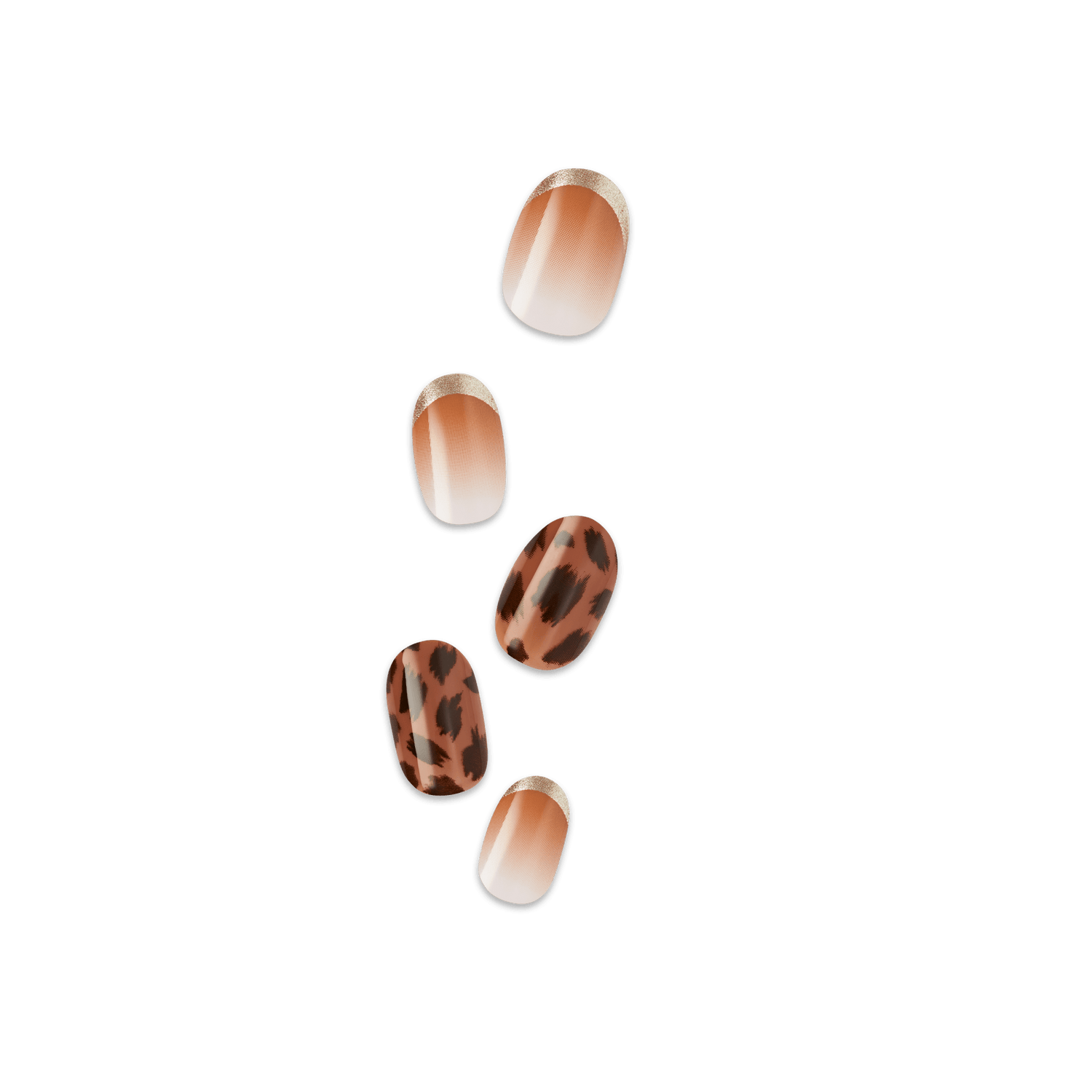 Impress Design No Glue Fake Press On Nails- Polar | Design, Brown, Short, Oval, Manicure