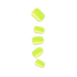 Five neon yellow sticky notes arranged vertically with white stripes