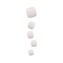 Five white square toenails on a transparent background