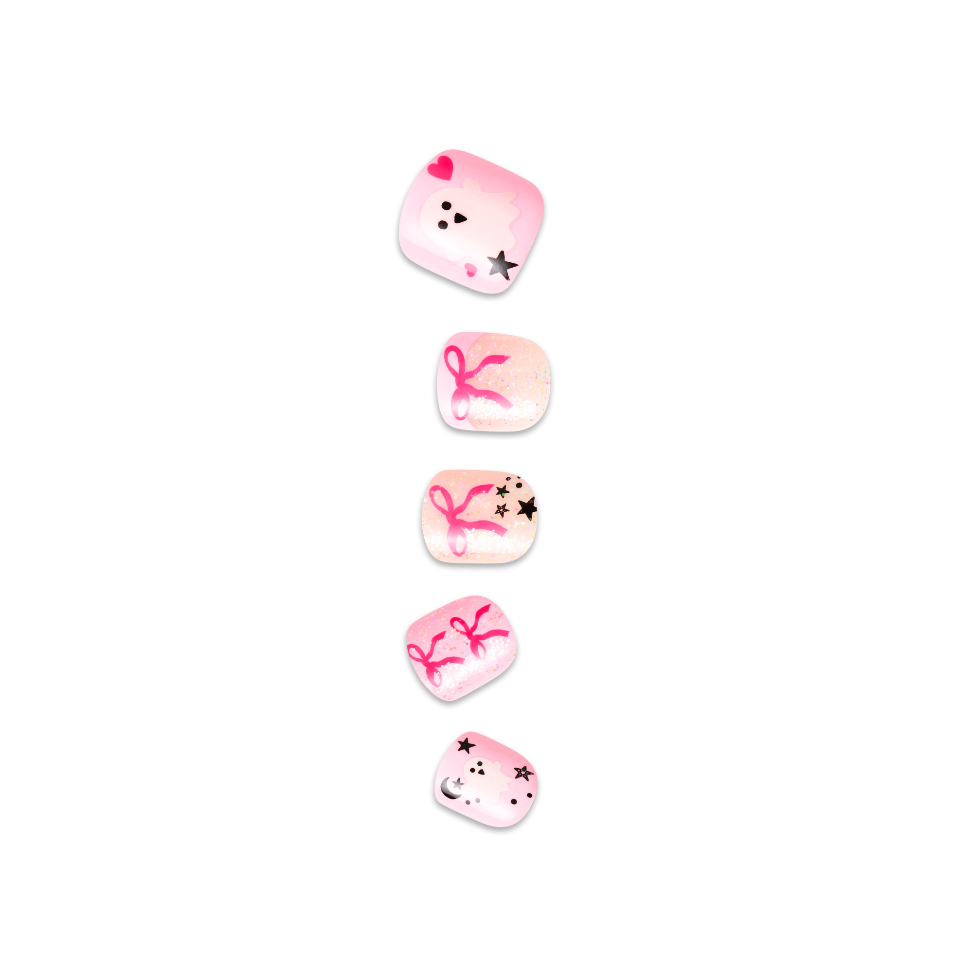 Impress Kids Halloween No Glue Fake Press On Nails - Sweet Spooks | Design, Pink, Kids, Squoval, Glow In The Dark, Manicure
